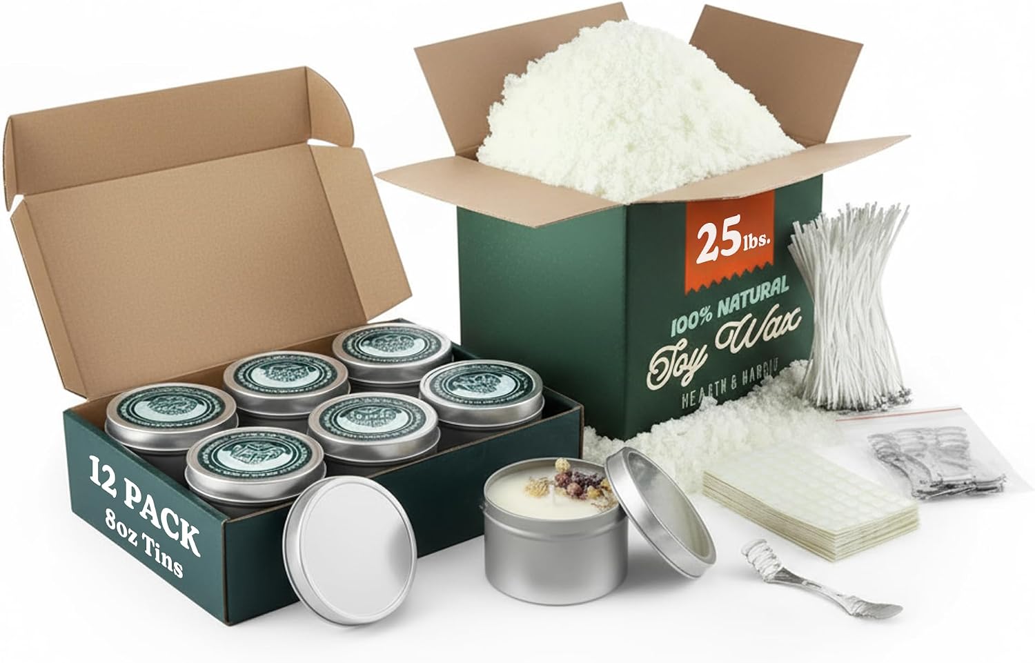 Candle Making Supplies Jars - 25 libbre. Cera di soia per