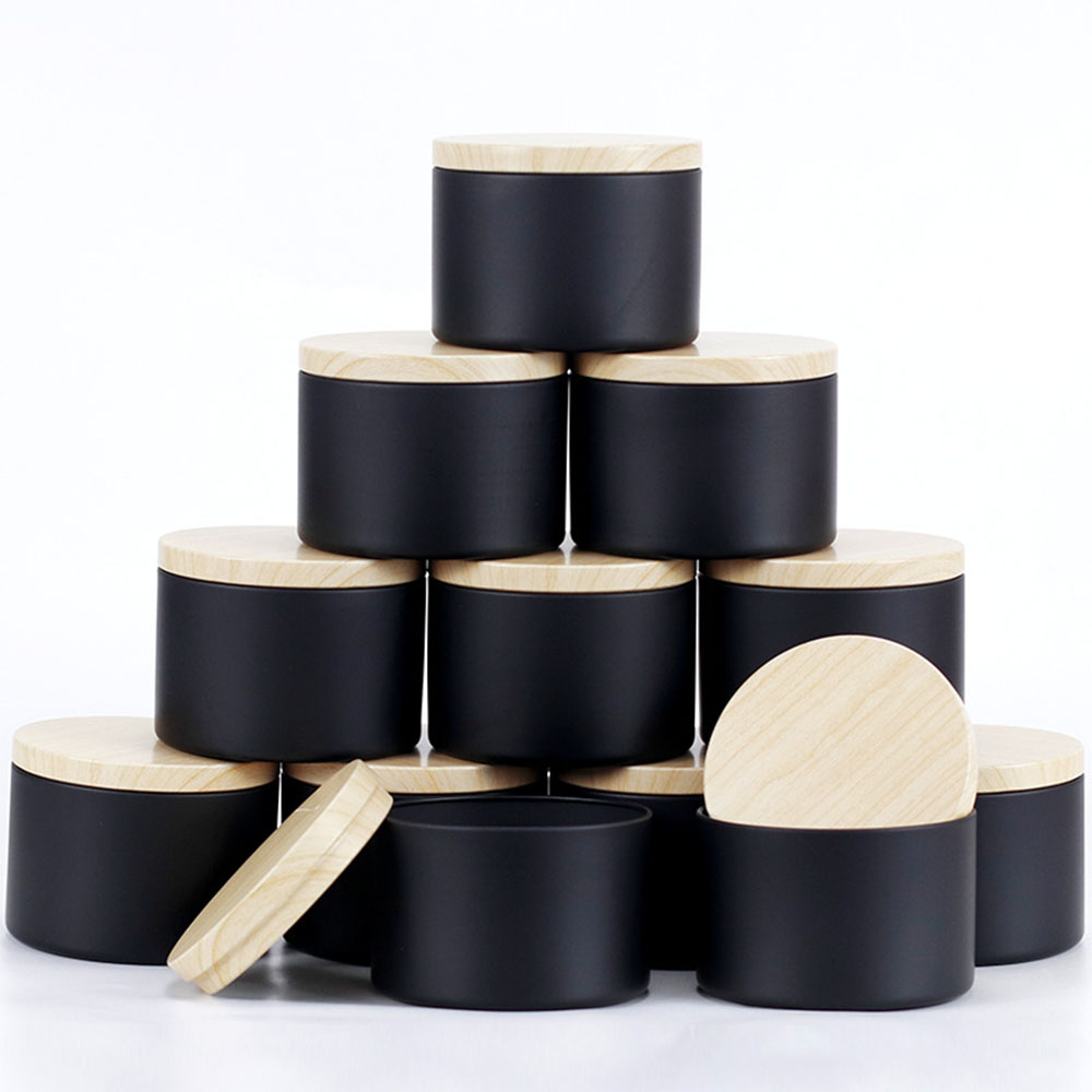 Candle Making Supplies Jars - Barattoli per candele neri da 24