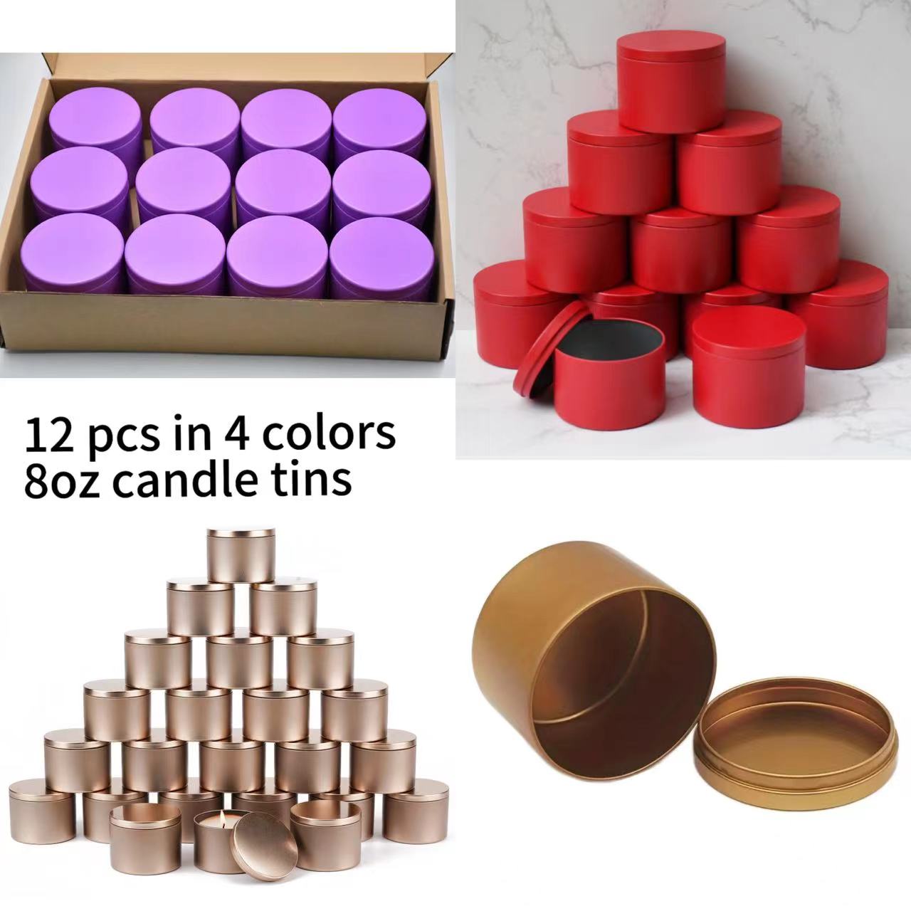 Candle Making Supplies Jars - 12 lattine per candele in metallo