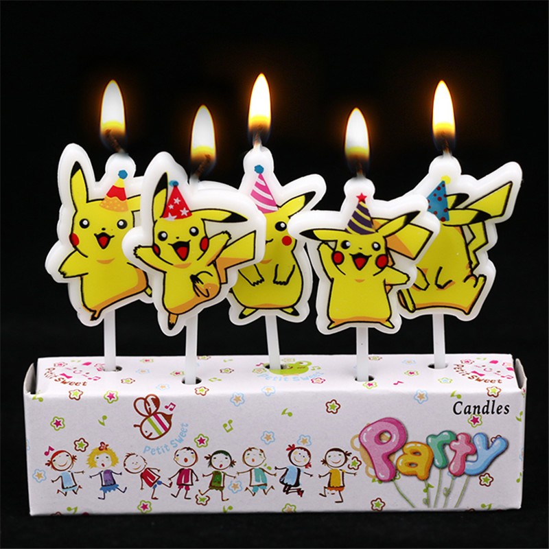 Candle Surprise - 5 pz/lotto Pokemon Torta Di Compleanno