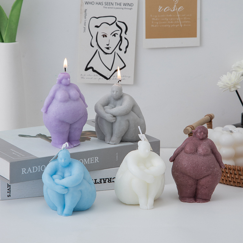 Candle Supplies Storage - 3D Donna Grassa/Uomo Ritratto Candela Stampo