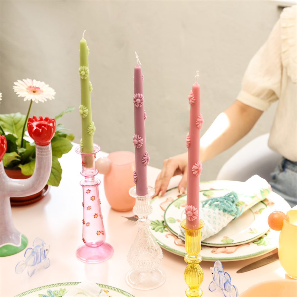 Candle Supplies Storage - Boowan Nicole Daisy Flower Taper Candle