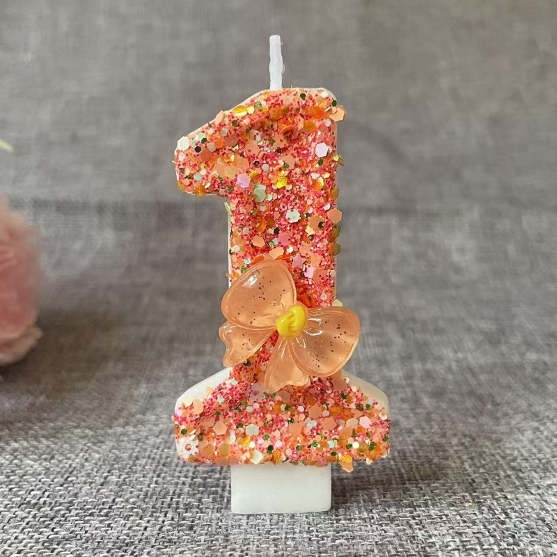 Candle Surprise - Candela di compleanno Fiocco arancione Cerimonia