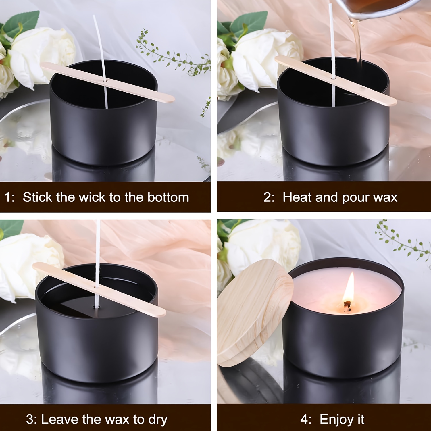 Barattoli neri per candele con - Candle Making Supplies Jars recensione e prezzo